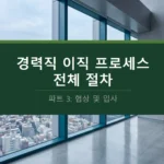 경력직 이직 프로세스 전체 절차 협상입사