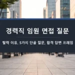 경력직 임원 면접 질문-탈락 이유-5가지 단골 질문-합격 답변