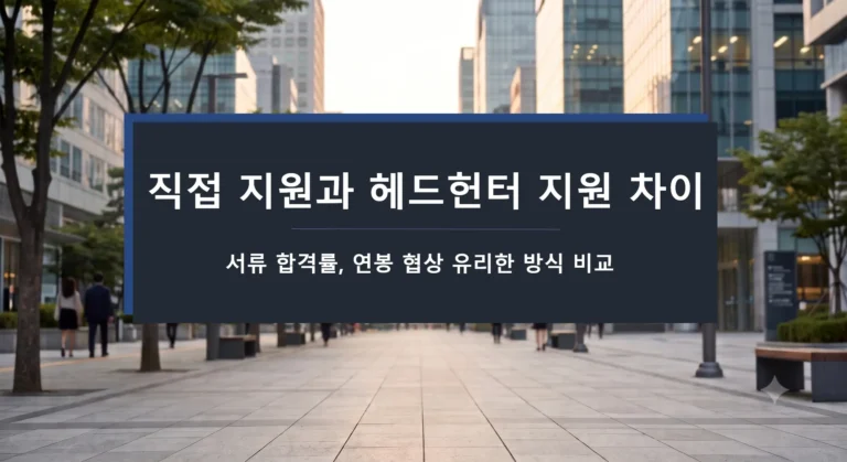 경력직 이직, 직접 지원과 헤드헌터 지원 차이-서류 합격률, 연봉 협상 유리한 방식 비교