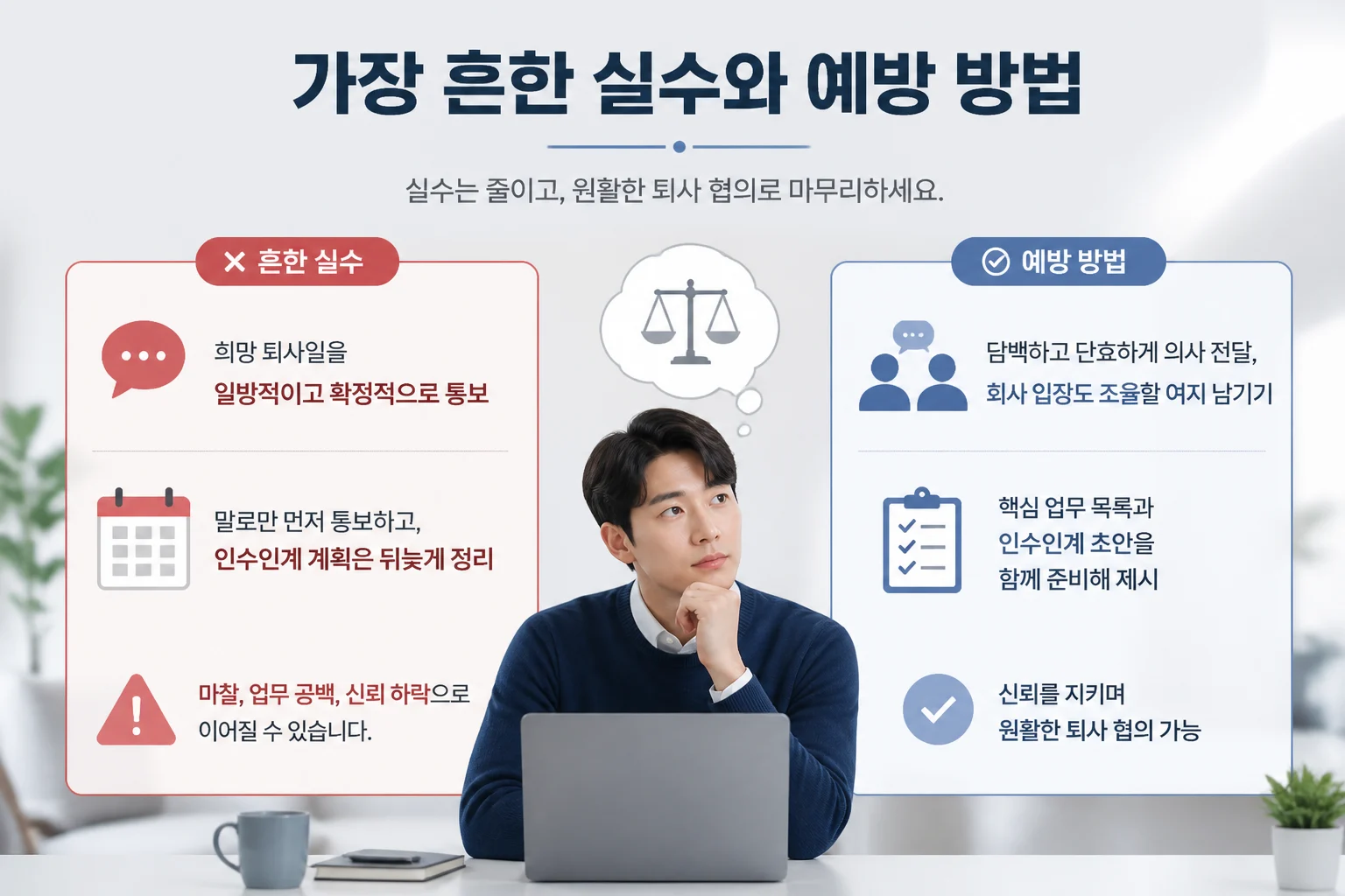 퇴사 통보 가장 흔한 실수와 예방 방법
