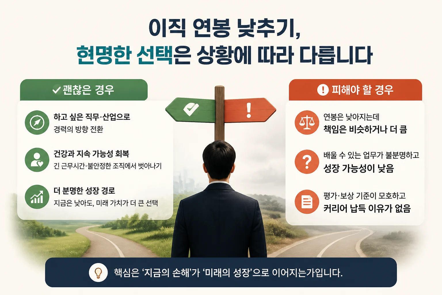 이직 연봉 낮추기, 괜찮은 경우 vs 피해야 할 경우 구분-이직 연봉 낮추기 선택 기준