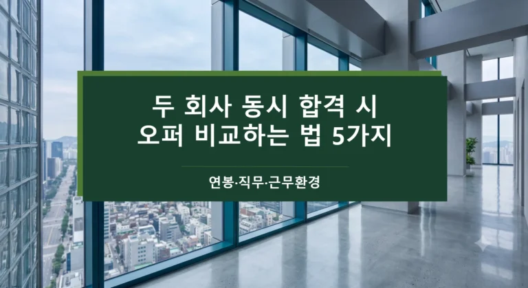 두 회사 동시 합격 시 오퍼 비교하는 법 5가지-연봉·직무·근무환경