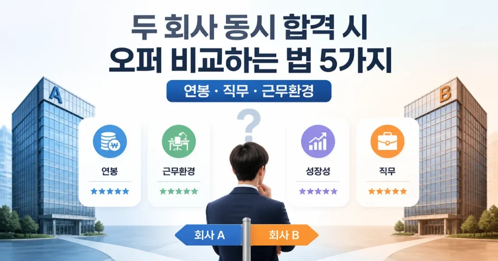 두 회사 동시 합격 시 오퍼 비교하는 법 5가지: 연봉·직무·근무환경