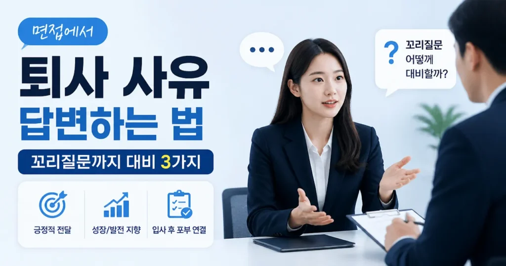 면접에서 퇴사 사유 답변하는 법: 꼬리질문까지 대비 3가지