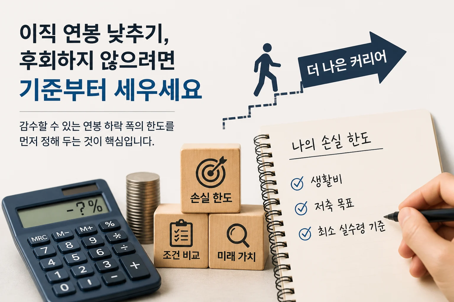 연봉 깎고 이직할 때 후회 줄이는 법-손실 한도 기준