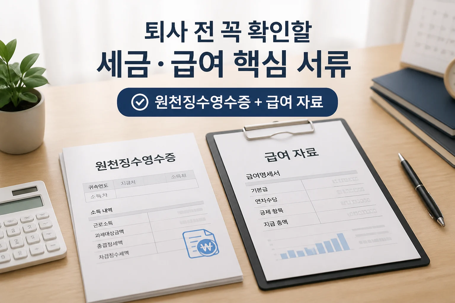 퇴사 전 서류 원천징수영수증 급여명세서 확인