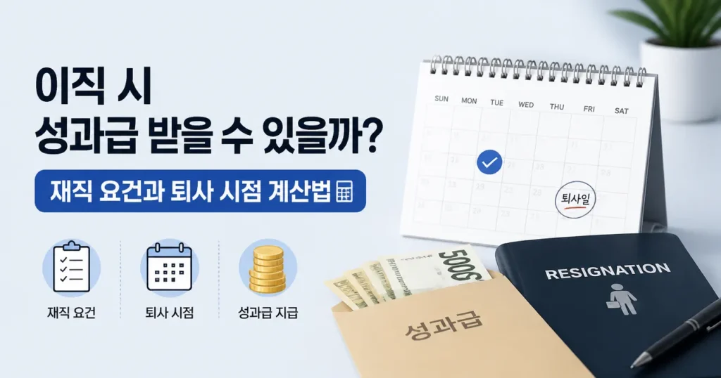 이직 시 성과급 수급 기준-재직 요건과 퇴사 시점 계산법