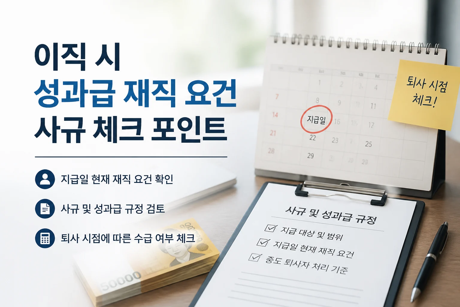 이직 시 성과급 재직 요건