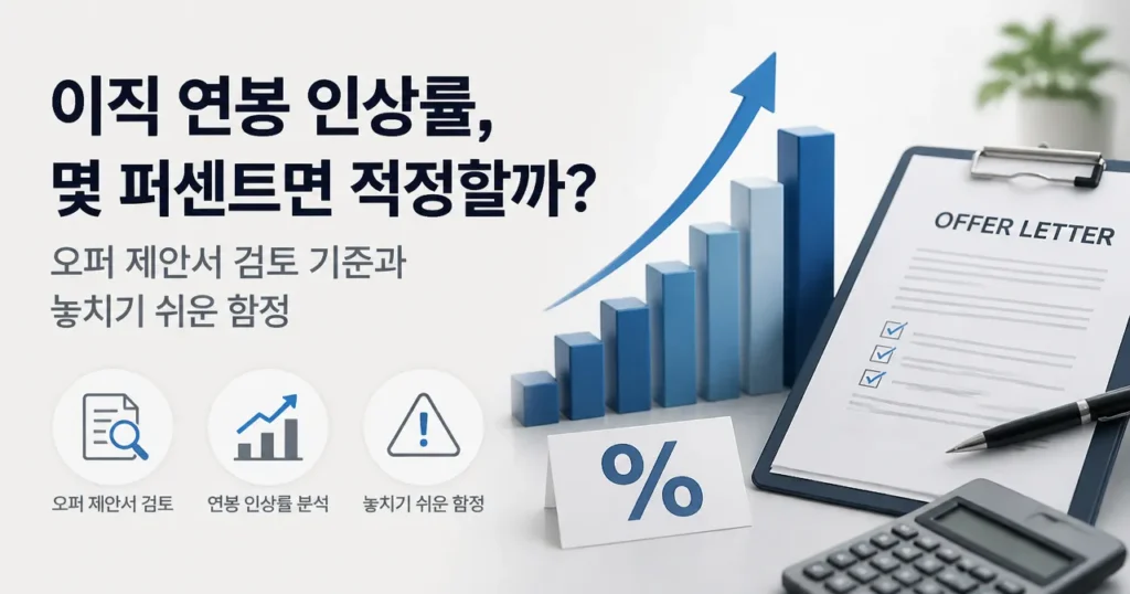 이직 연봉 인상률, 몇 퍼센트면 적정할까? 오퍼 제안서 검토 기준과 놓치기 쉬운 함정