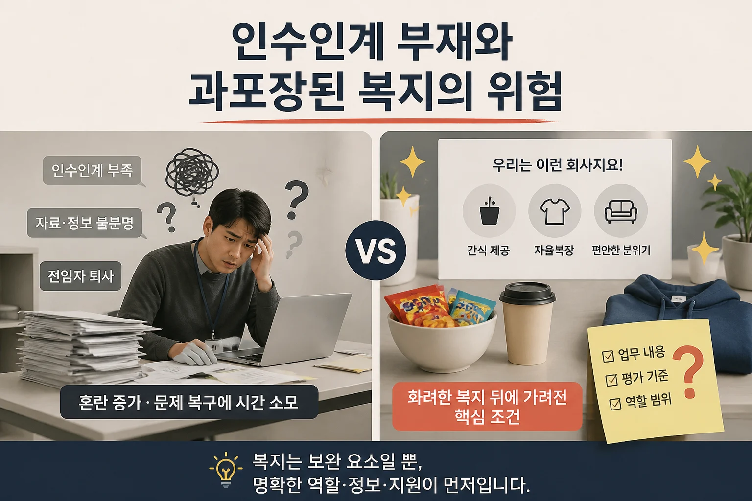 인수인계 부재와 과포장된 복지의 위험
