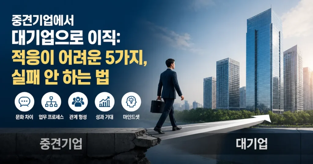 중견기업에서 대기업으로 이직-적응이 어려운 5가지, 실패 안 하는 법