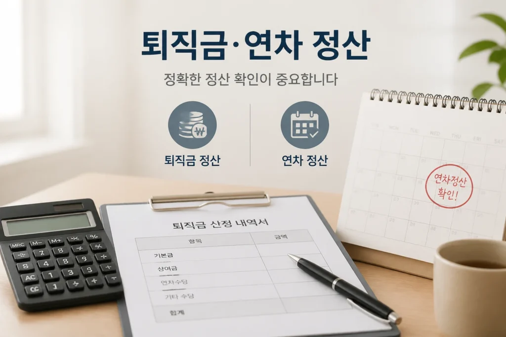퇴사 전 서류 퇴직금 연차 정산 내역 기준