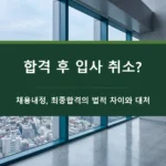 합격 후 입사 취소-채용내정, 최종합격의 법적 차이-대처