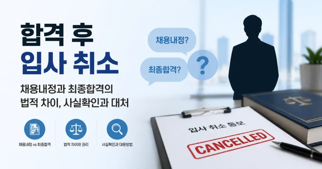 합격 후 입사 취소: 채용내정과 최종합격의 법적 차이, 사실확인과 대처